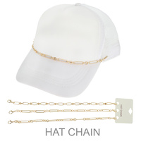 3PC GOLD-TONE DRAWN OUT TRUCKER HAT CHAIN