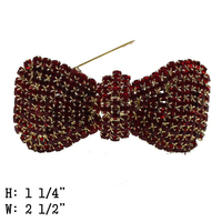 JEWELED BOW TIE BROOCH PIN