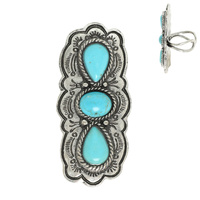 WESTERN NAVAJO TURQUOISE CONCHO CUFF RING