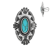 WESTERN OVAL TURQUOISE CONCHO CUFF RING