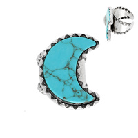 WESTERN CRESCENT MOON TURQUOISE CUFF RING