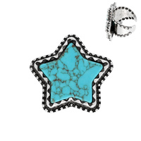 WESTERN FIVE-POINT STAR TURQUOISE CUFF RING