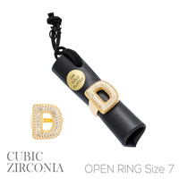 18K GOLD PLATED CZ BUBBLE LETTER RING