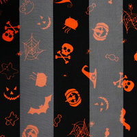 HALLOWEEN JACK O LANTERN, BAT, SPIDER PATTERN PRINTED BANDANA NECKERCHIEF HAIR WRAP SQUARE SCARF