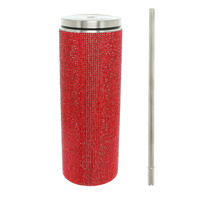 RHINESTONE ENCRUSTED STAINLESS STEEL TUMBLER