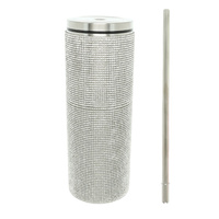 RHINESTONE ENCRUSTED STAINLESS STEEL TUMBLER