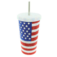 USA FLAG THEMED STAINLESS STEEL TUMBLER