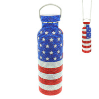 USA FLAG THEME STAINLESS STEEL TUMBLER FLASK