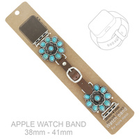 WESTERN FLORAL TURQUOISE CONCHO APPLE WATCH BAND