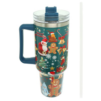 CHRISTMAS THEME 3D GRAPHIC STAINLESS STEEL TUMBLER